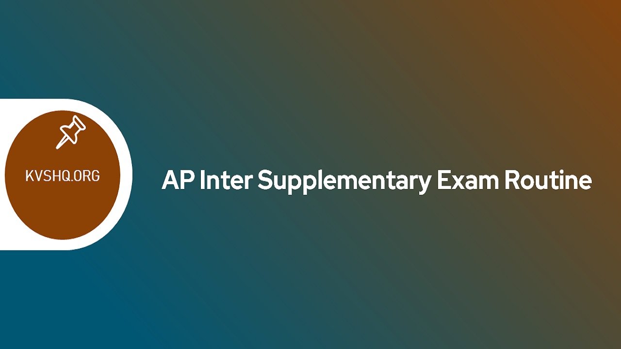 Ap Inter Supplementary Exam Routine 2023 Exam Schedule